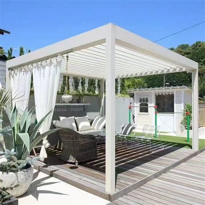 Elektr quyosh panjurli metall ramkali Pergola